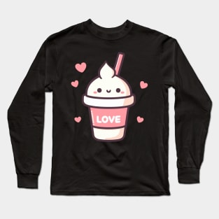 Cute Vanilla Ice Cream in Kawaii Style | Design for Kawaii Lovers | Kawaii Food Long Sleeve T-Shirt